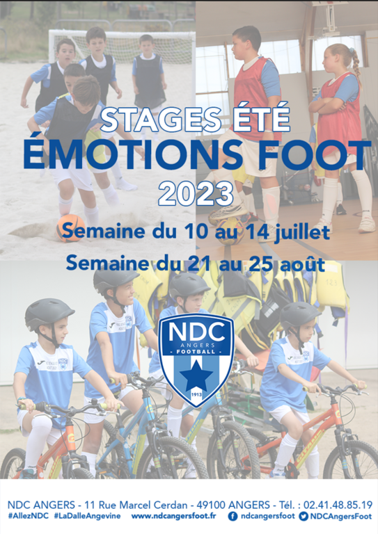 STAGE D'ÉTÉ 2023 (8 - 14 ANS Filles et Garçons) : VIVEZ UNE SEMAINE D'ÉMOTIONS FOOT À NDC !