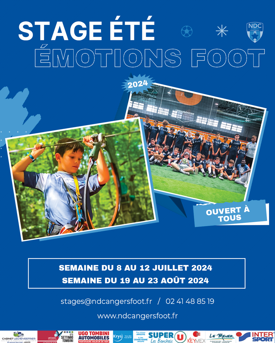 STAGE D'ÉTÉ 2024 (8 - 14 ANS Filles et Garçons) : VIVEZ UNE SEMAINE D'ÉMOTIONS FOOT À NDC !