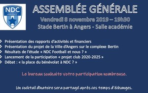 L'assemblée générale du club : le 8 novembre prochain