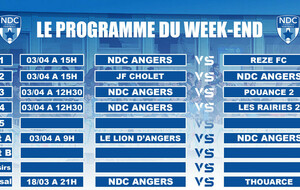 Le planning de ce premier week-end d'avril !