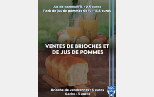 Vente de brioches et de jus de pommes !