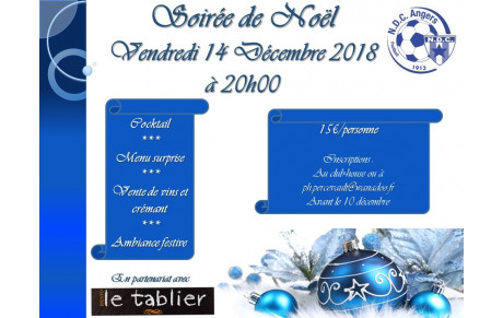 Vendredi 14 décembre, NDC fête Noël, inscrivez-vous !