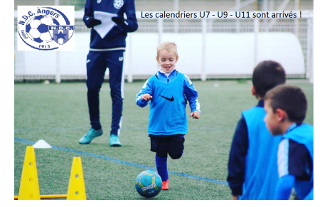 Les calendriers U7, U9 et U11 de la 3ème phase sont arrivés !