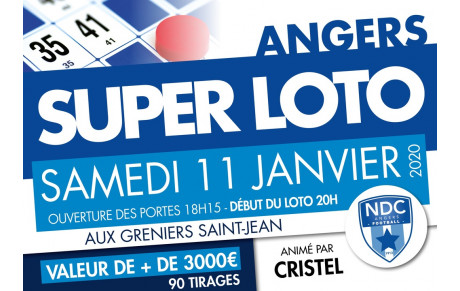 SUPER LOTO samedi 11 janvier 2020 aux Greniers St-Jean