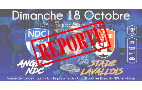 Décision FFF : report Coupe de France NDC Angers - Laval