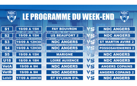 Planning du week-end : Les jeunes reprennent le chemin du championnat !