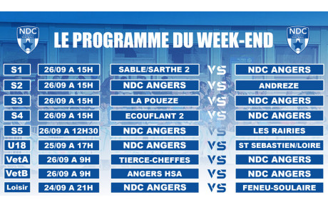 Programme du week-end : Les U9 font leur rentrée !