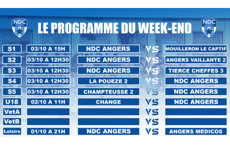 Programme du week-end : Nos seniors ont rendez-vous avec la Coupe de France 