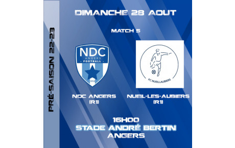 Pré-saison seniors : les matchs du 28 aout