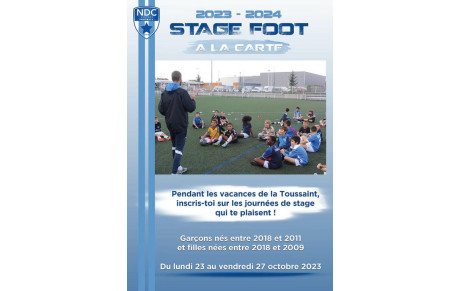 Information et inscription pour le stage foot 